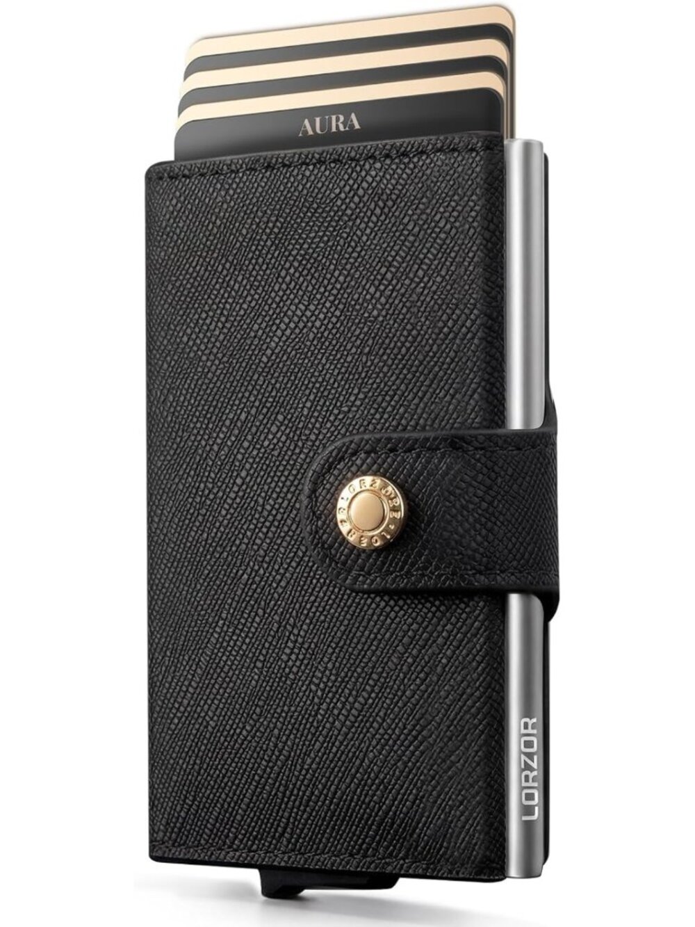 Slim RFID Blocking Women's Wallet - Minimalist Leather Trifold, Pop-Up Card